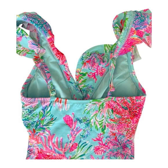 Lilly Pulitzer Huey Ruffle One Piece Celestial Blue Size 4 NWT - Picture 2 of 5